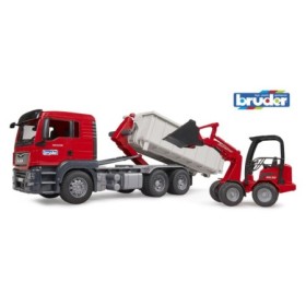 Bruder camion MAN TGS cu container roll off si incarcator compact Schaffer